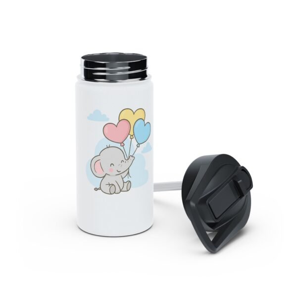 Cap view of personalized kids bottle – detachable straw lid
