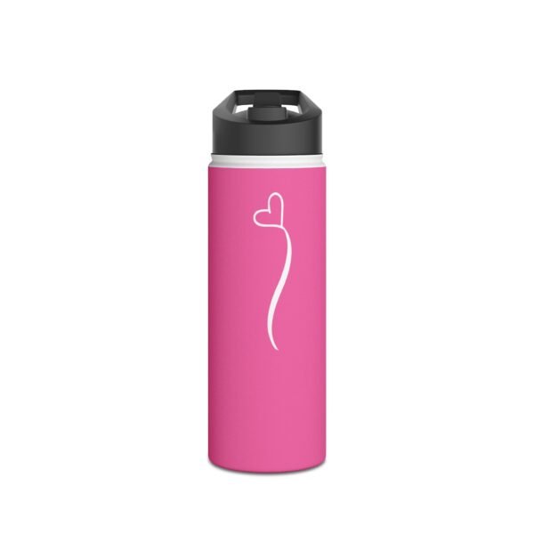 18oz Pink Personalized Water Bottle – Name with Heart Design