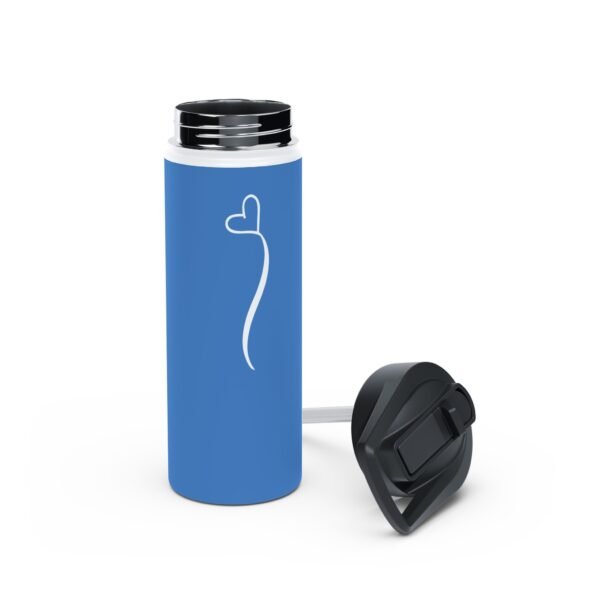 18oz Blue Personalized Water Bottle – Name with Heart Design for Boys or Everyday Gifts - Image 6