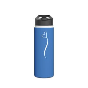18oz Blue Personalized Water Bottle – Name with Heart Design for Boys or Everyday Gifts