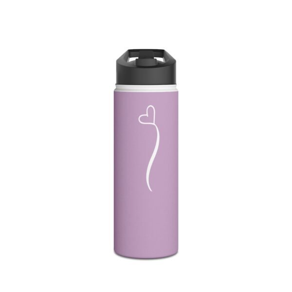 18oz Lavender Personalized Bottle – Name with Heart Design in White