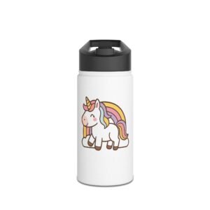 12 oz Custom Kids Bottle – Unicorn & Rainbow
