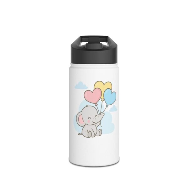12 oz Custom Kids Bottle – Baby Elephant with Balloons Design