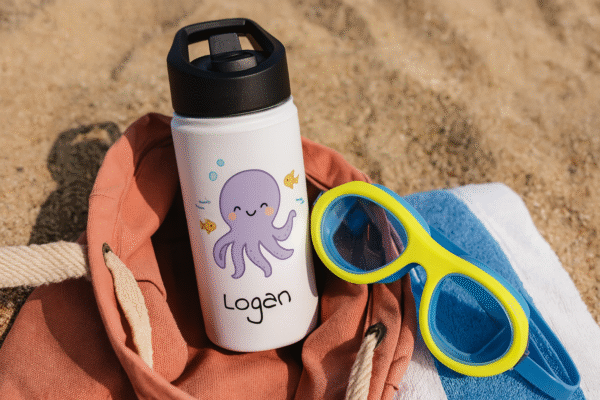 12 oz Custom Kids Bottle – Happy Octopus & Name - Image 7