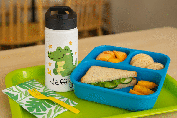 12 oz Custom Kids Bottle – Cute Crocodile Design - Image 6