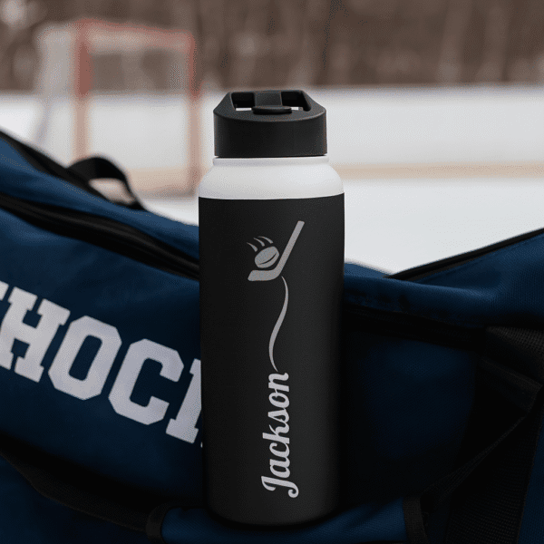 32 oz Matte Black Thermal Bottle – Hockey Spirit - Image 4