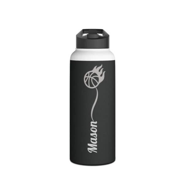 32 oz Matte Black Thermal Bottle – BasketBall Edition - Image 2
