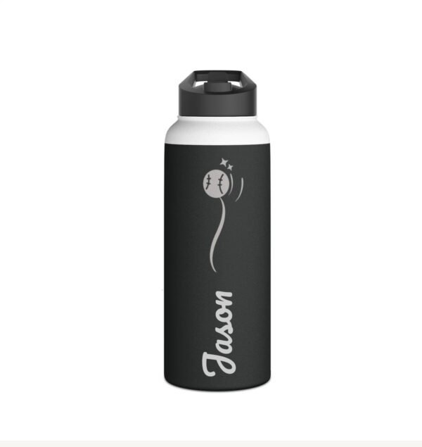 32 oz Matte Black Baseball Grind Thermal Bottle - Image 3