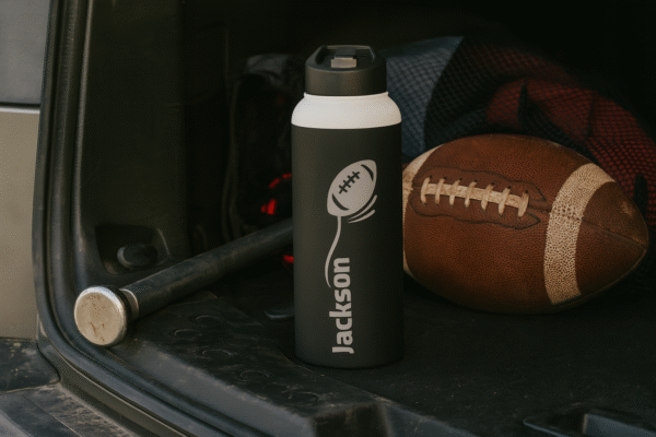 32 oz Matte Black Thermal Bottle – American Football Edition - Image 4