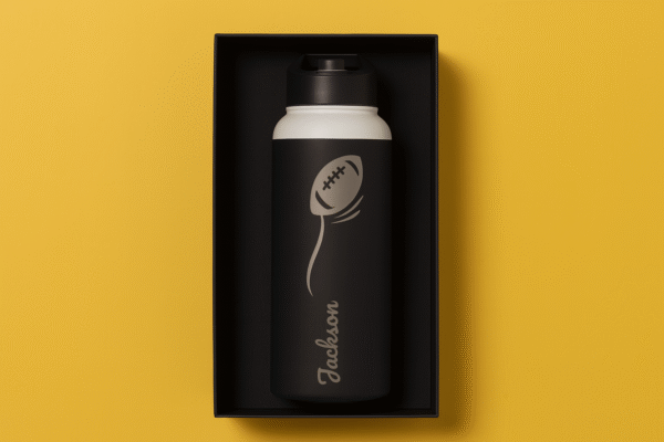 32 oz Matte Black Thermal Bottle – American Football Edition - Image 8