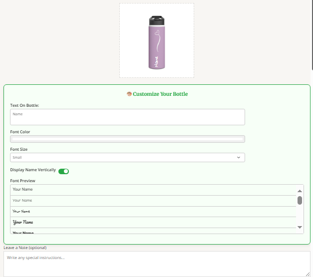 Customize Bottle