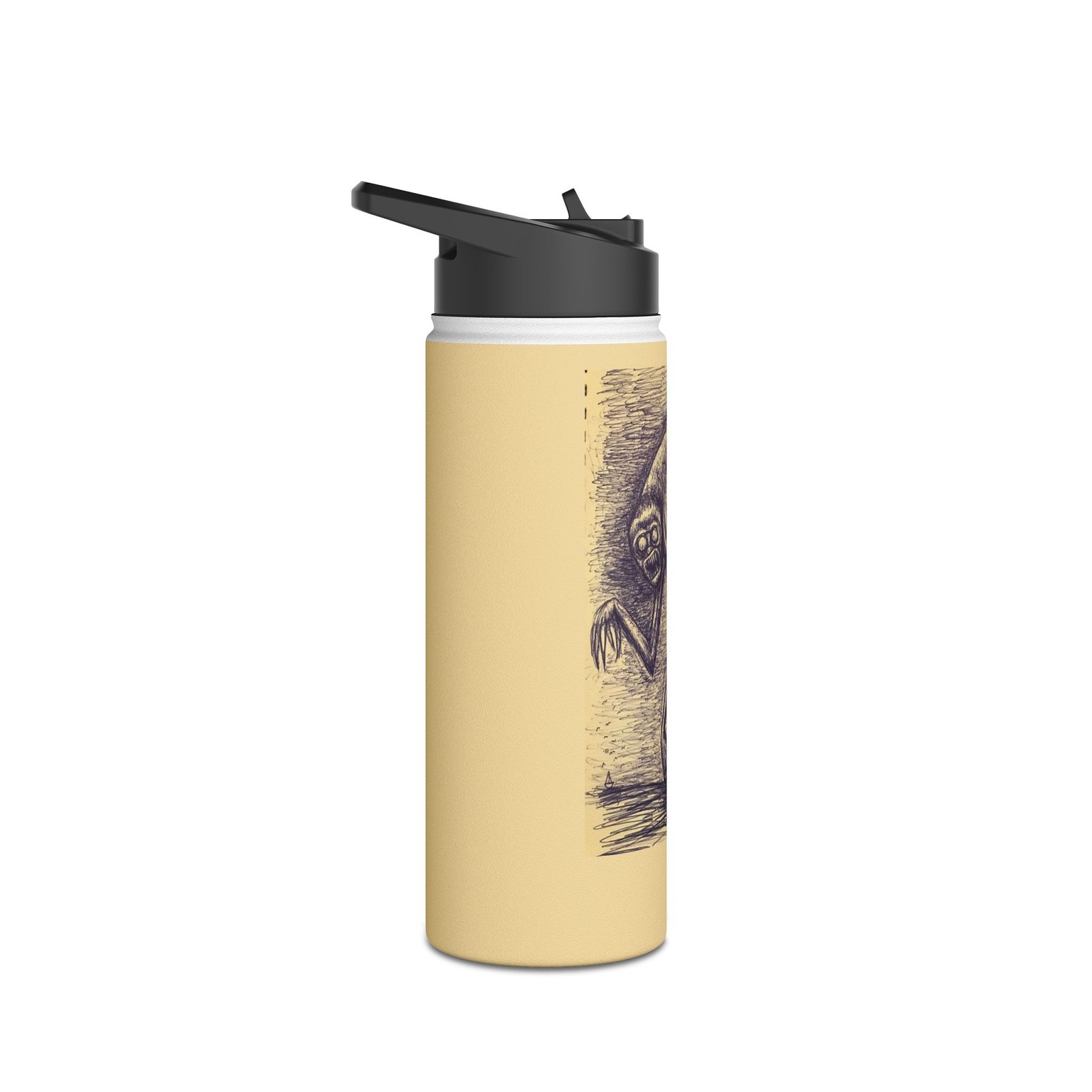Personalized Stainless Steel Bottle – Vintage Hyde Sketch Design - Image 3