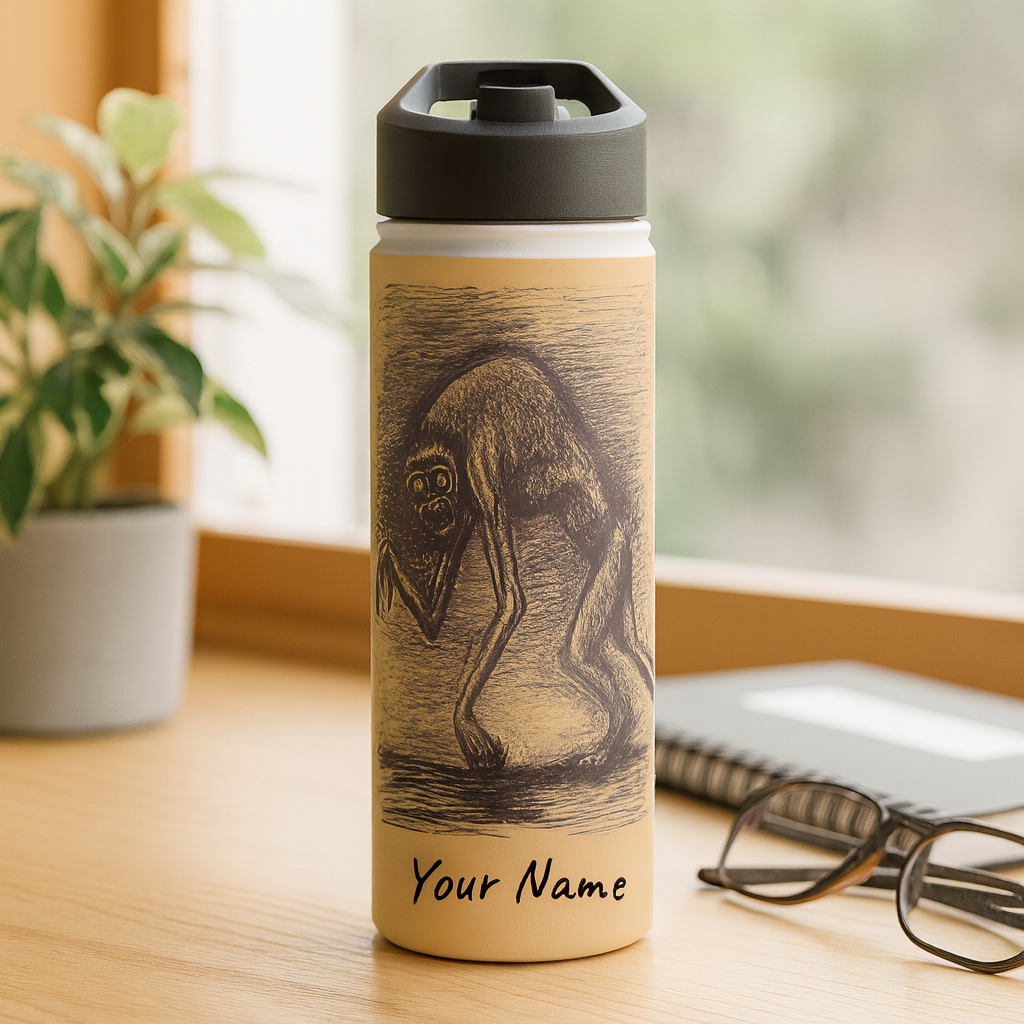 Personalized Stainless Steel Bottle – Vintage Hyde Sketch Design - Image 6